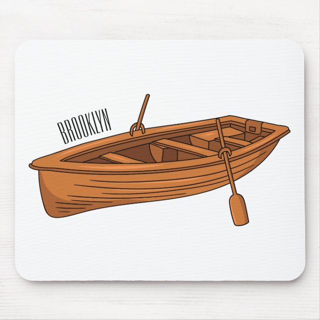 Rowboat cartoon illustration  mouse pad (Front)