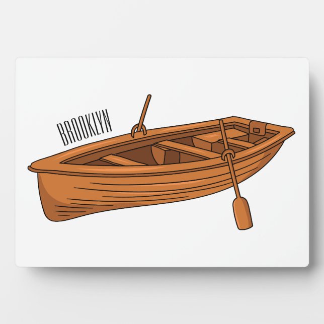Rowboat cartoon illustration plaque (Front)