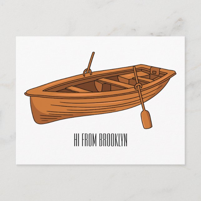 Rowboat cartoon illustration  postcard (Front)
