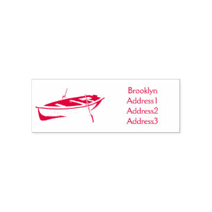 Rowboat cartoon illustration self-inking stamp