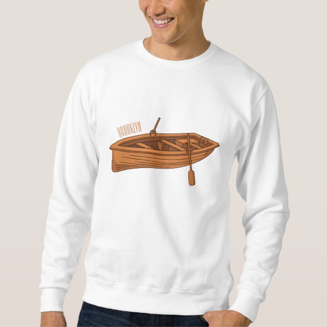Rowboat cartoon illustration sweatshirt (Front)
