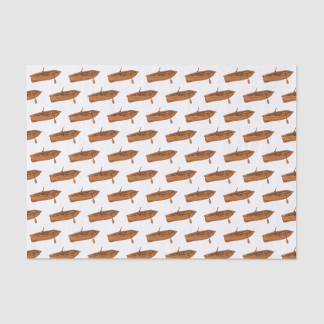 Rowboat cartoon illustration tissue paper (Front)