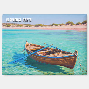 Rowboat Elafonisi Elafonissi Crete Greece Travel Magnet
