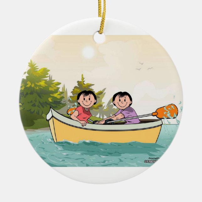Rowboat - Female Ceramic Ornament (Front)