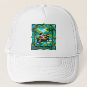 Rowboat Lady Escape Trucker Hat