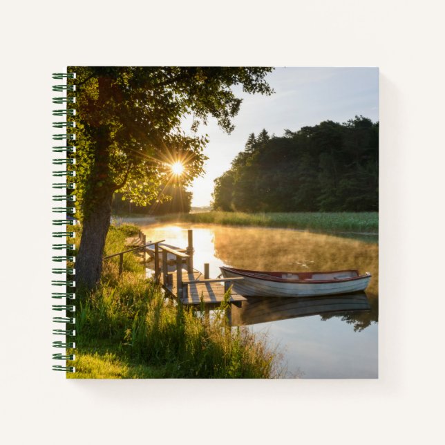 Rowboat Moored at Lake Notebook (Front)