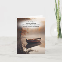 Rowboat On Autumn Lake Sympathy Thank You Card