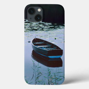 Rowboat on small lake surrounded by water iPhone 13 case