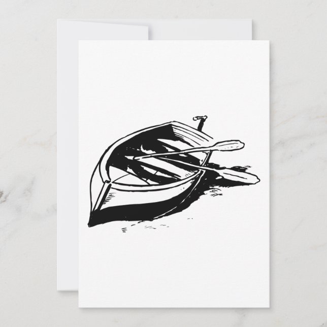 Rowboat Sketch Invitation (Front)