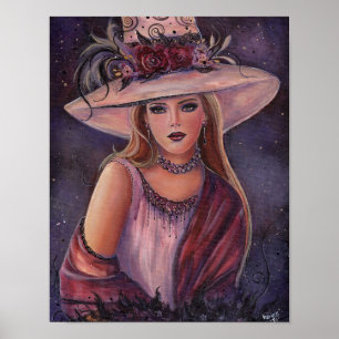Rowena Halloween witch art by Renee Lavoie Poster