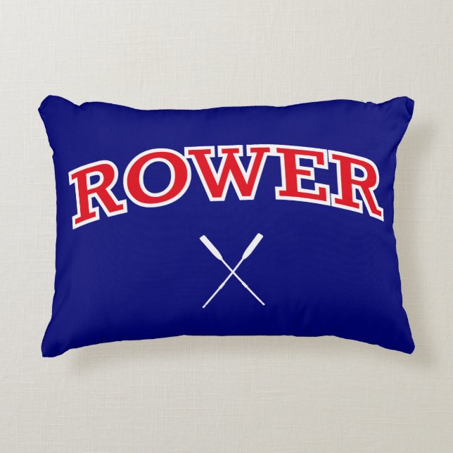 ROWER Red White and Blue Rowing Accent Pillow (Front)