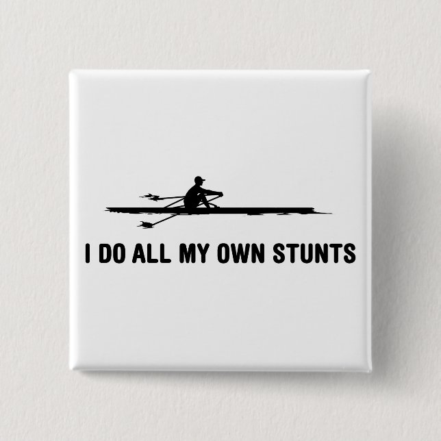 Rowing 2 Inch Square Button (Front)