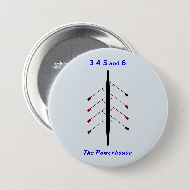 Rowing 3 4 5 6 crew inch round button (Front & Back)