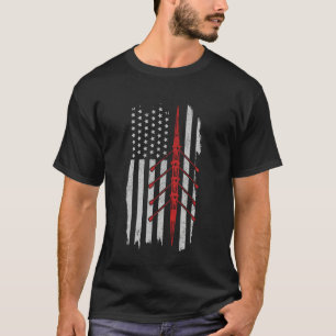 Rowing American Flag Crew Patriotic Rower Coxswain T-Shirt