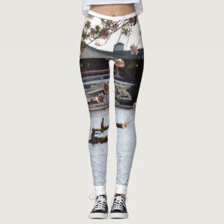 Rowing Amid the Japanese Cherry Blossoms Leggings