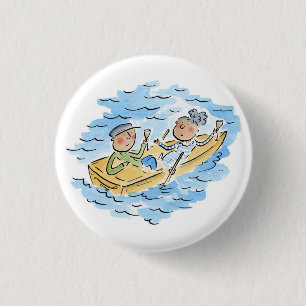 Rowing Boat 1 Inch Round Button