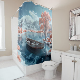 Rowing Boat on a Lake Infrared Serenity bathroom