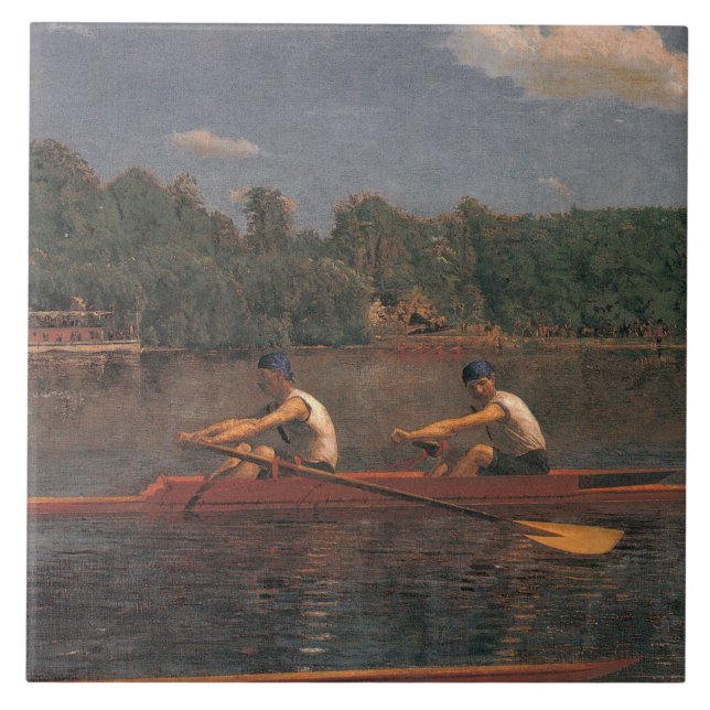 Rowing Boat Race on the River Tile (Front)
