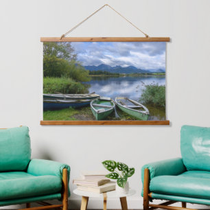 Rowing boats at the lake - Allgäu Hanging Tapestry