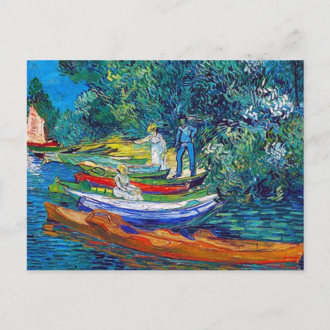 Rowing Boats on the Banks of the Oise Postcard (Front)