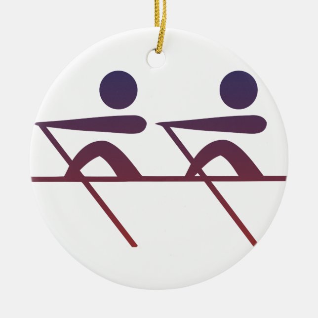 Rowing Ceramic Ornament (Front)