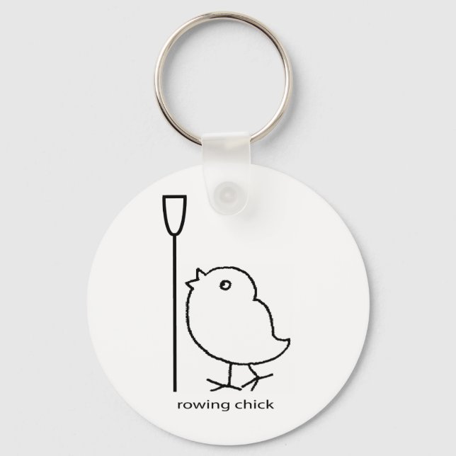 Rowing chick, rowing apparel for women who row keychain (Front)