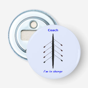 Rowing coach in charge blue bottle opener