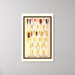 Rowing College Crews Rowers and Oars Canvas Print