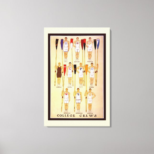 Rowing College Crews Rowers and Oars Canvas Print (Front)