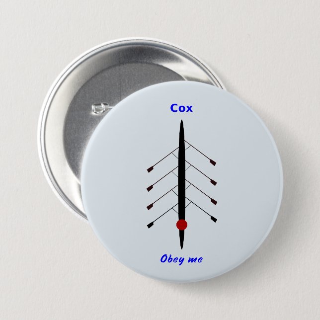 Rowing cox obey me 3 inch round button (Front & Back)