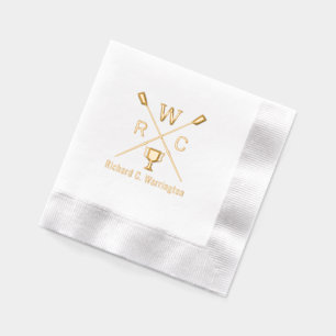 Rowing Crew Blades Oars Trophy Name Initials Foil Napkins