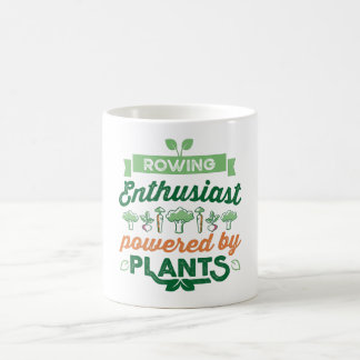 Rowing Enthusiast powered by Plants Vegan Gift Coffee Mug