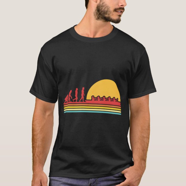 Rowing Evolution Rowboat Paddling Canoeing Kayakin T-Shirt (Front)