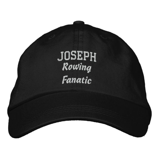 Rowing Fanatic Custom Name V08C Embroidered Hat (Front)