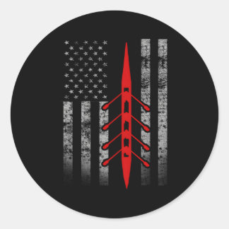 Rowing Flag Rowing Boat Flag Classic Round Sticker