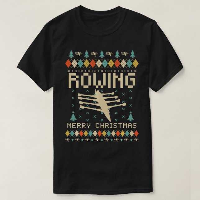 ROWING Funny Ugly Christmas Sweater Vintage Retro  (Design Front)