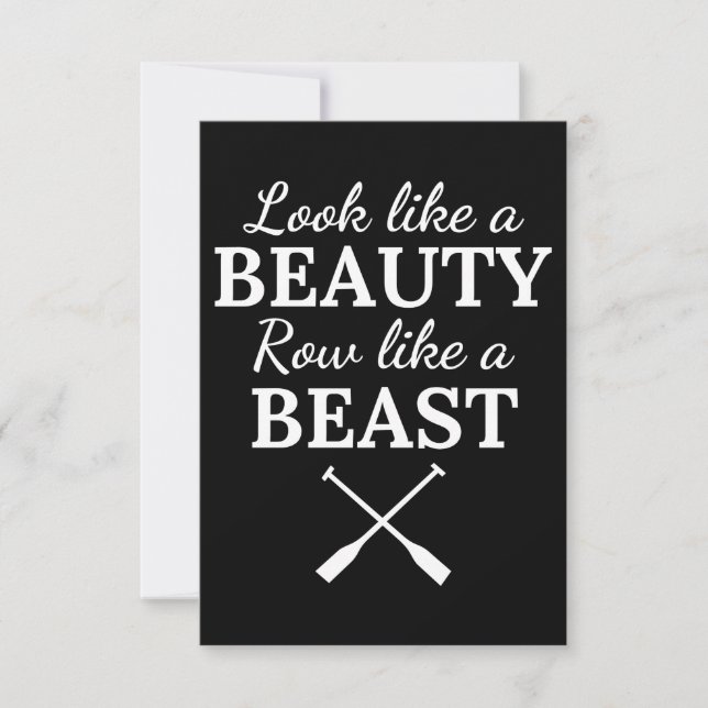 Rowing: Look like a beauty row like a beast. Card (Front)