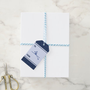 Rowing oars blue pattern customized sports gift tags