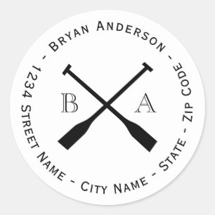 Rowing Oars Return Address Label
