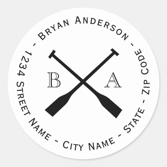 Rowing Oars Return Address Label (Front)