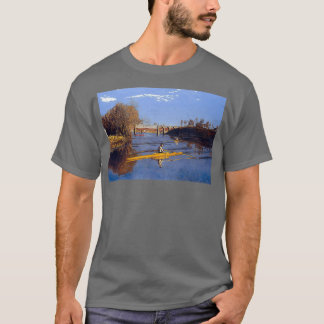Rowing on a River in a Single Scull T-Shirt