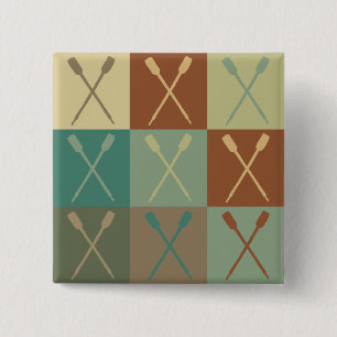 Rowing Pop Art 2 Inch Square Button