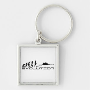 Rowing Rower Water Sport Evolution Art Keychain
