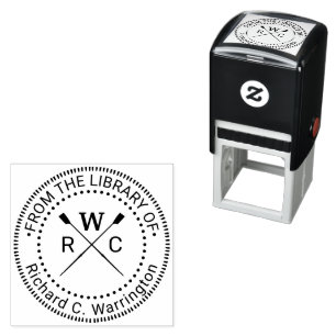Rowing Rowers Crew 3 Initials Library Book Name v2 Self-inking Stamp