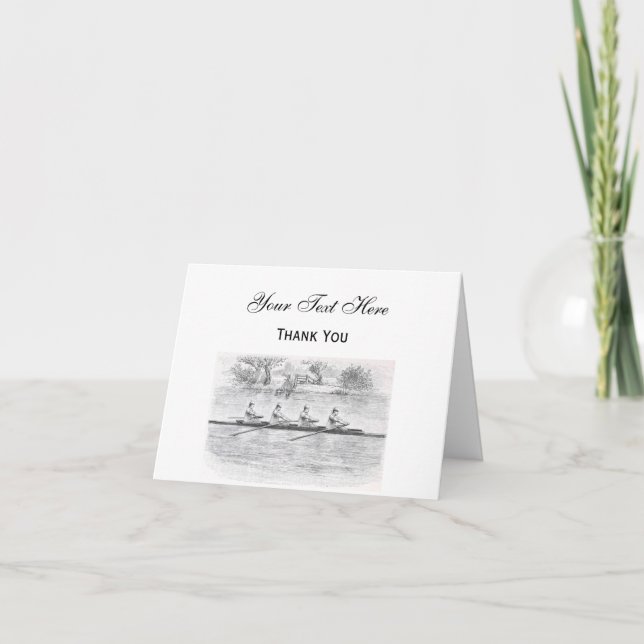 Rowing Rowers Crew Team Water Sports #2 Thank You Card (Front)