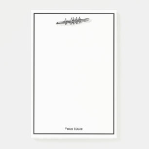 Rowing Rowers Crew Team Water Sports Black Post-it Notes