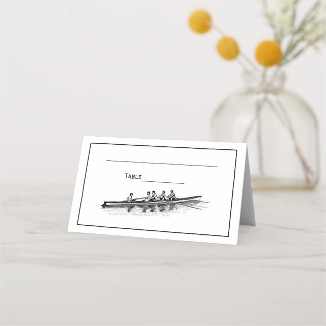 Rowing Rowers Crew Team Water Sports Place Card (Back)