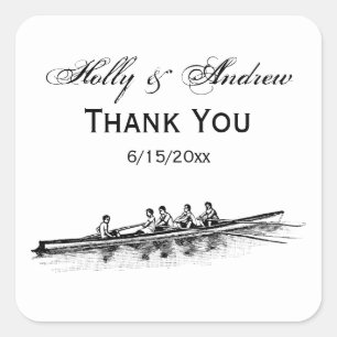 Rowing Rowers Crew Team Water Sports Square Sticker
