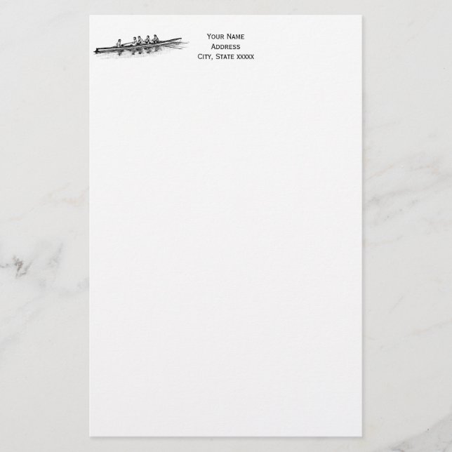 Rowing Rowers Crew Team Water Sports Stationery (Front)