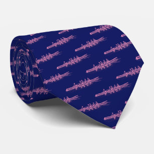 Rowing Rowers Pink Crew Team Water Sports Blue BG Tie
